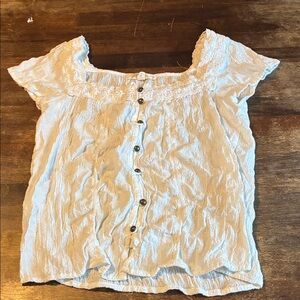 Rewind Cream Lace Button-Up Blouse